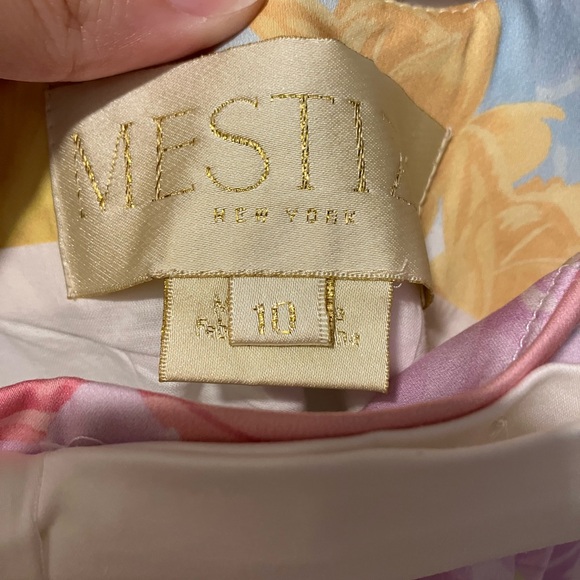 MESTIZA New York Tese Mini Dress in Watercolor Peony Garden - Picture 6 of 8